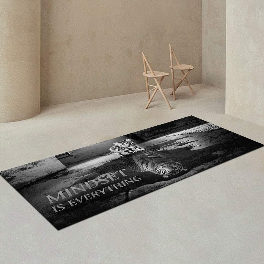 Alfombra de pasillo de lavandería, Mindset is Everything Cat Kitchen Tapete...