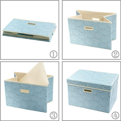 Cubos de almacenamiento plegables más grandes con tapas, cajas de