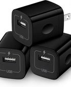 Cubo de cargador de pared, enchufe USB de 1A5 V, paquete de 3 unidades de...