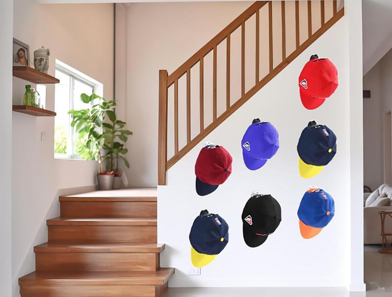 Perchero adhesivo para gorras de béisbol de pared, paquete de 16 ganchos para...