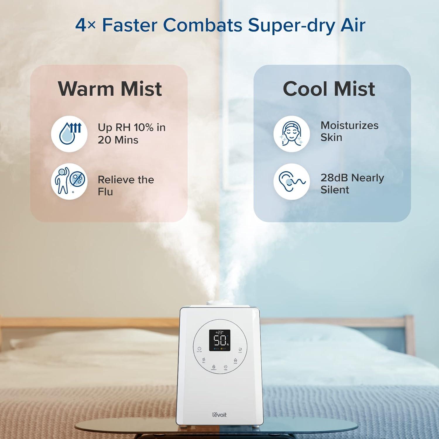 LV600S Humidificadores inteligentes de niebla cálida y fría para el hogar,