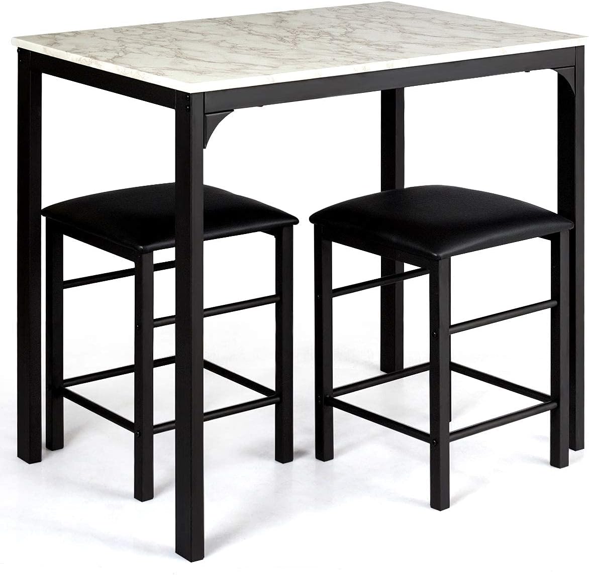 Juego de mesa de comedor y sillas de 3 piezas, juego de sillas y mesa con mesa