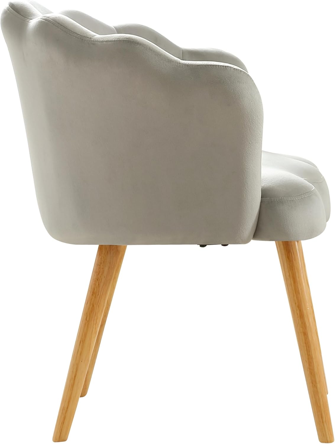 Silla de sala de estar con patas de madera, silla tapizada de terciopelo, silla