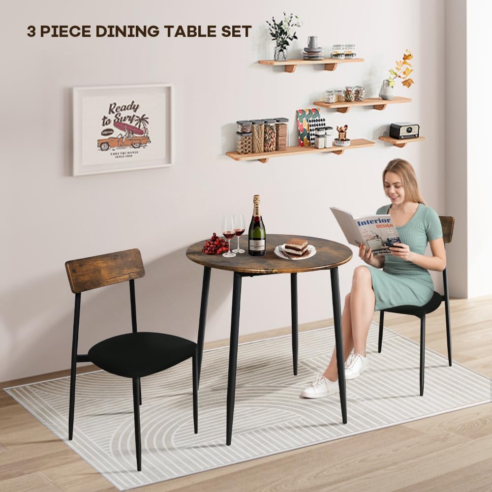 Mesa de comedor pequeña para 2, mesa de cocina pequeña para 2, mesa de bar,