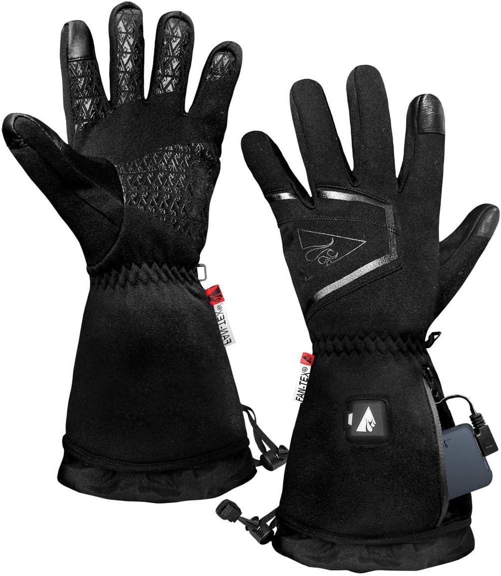 5V Lightweight Battery Heated Gloves for Women Waterproof Membrane, 3 Heat