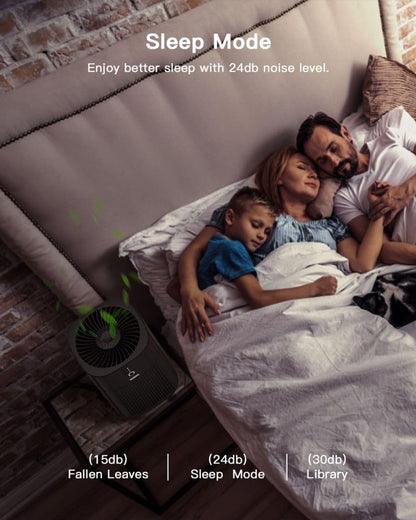 HY1800 Purificadores de aire para dormitorio, filtro HEPA para humo, alergias,