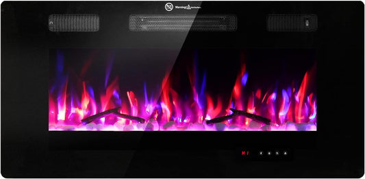 Chimenea eléctrica de 40 pulgadas, calentador de chimenea fresco al tacto,...