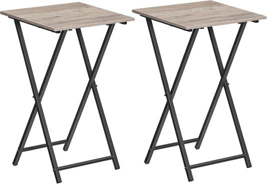HOOBRO Mesa plegable para TV, bandeja de TV de madera, mesa auxiliar portátil...