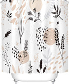 Tititex Juego de cortinas de ducha abstractas con diseño floral marrón botánico...
