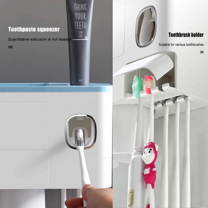Juego de soportes para cepillos de dientes, dispensador automático de pasta de