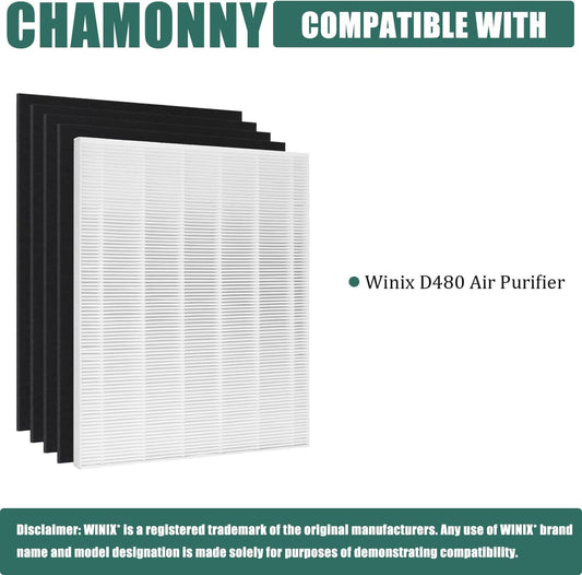 Filtro de repuesto D480 True HEPA D4, compatible con purificador de aire Winix
