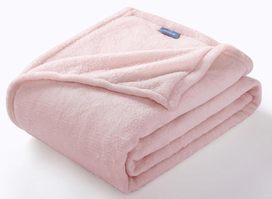 CozyLux Manta de forro polar para sofá, color rosa, 10.58 ozm, suave, ligera,...