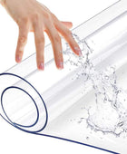 Protector transparente y rectangular de 1.5 mm de grosor para mesa de comedor,...