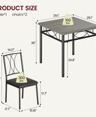 Juego de mesa de comedor para 2 personas con sillas de cojín, mesa de cocina de