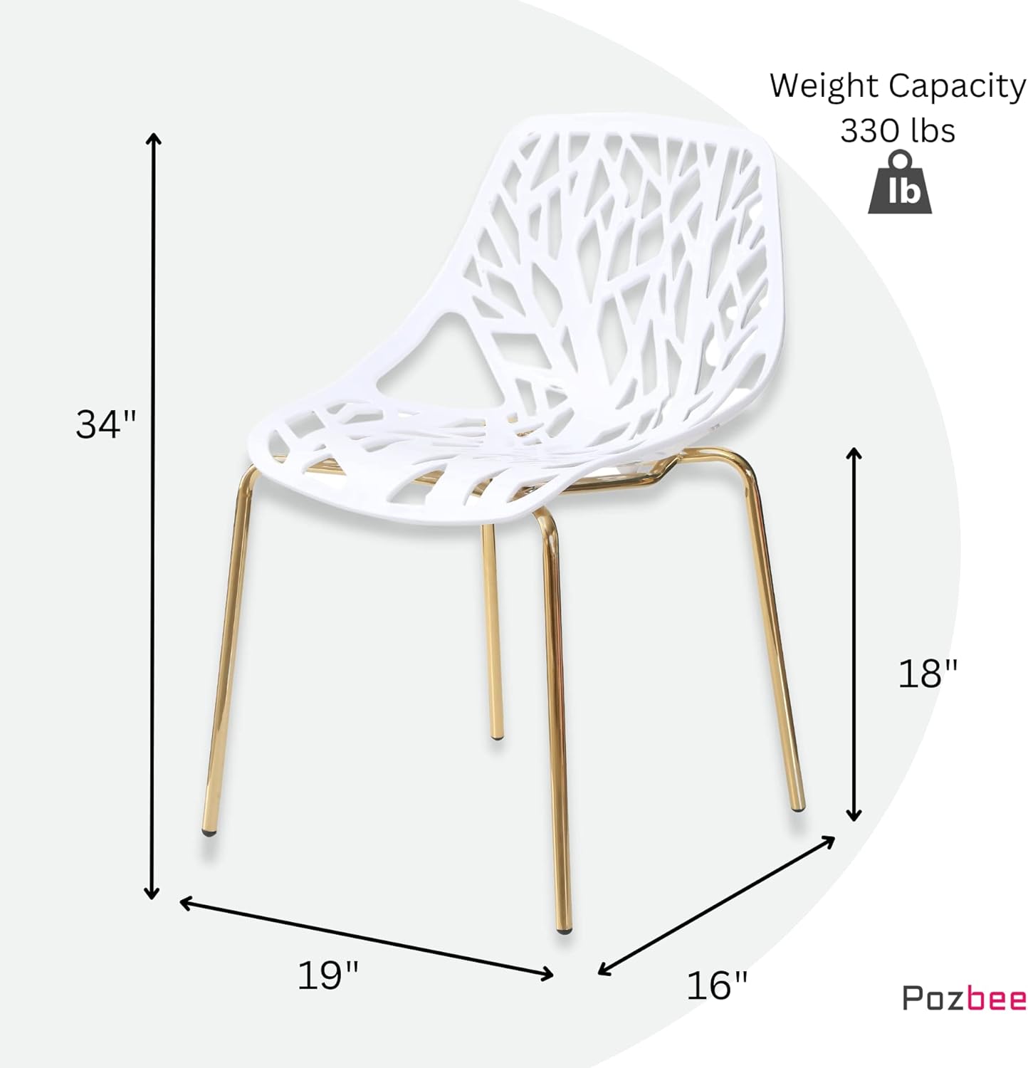 Juego de 4 sillas de comedor modernas amarillas, sillas de estilo arbolado de