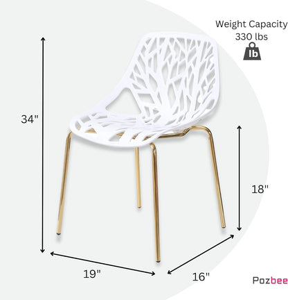 Juego de 4 sillas de comedor modernas amarillas, sillas de estilo arbolado de