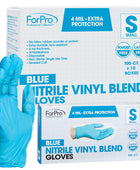 ForPro Guantes desechables de mezcla de vinilo de nitrilo, protección extra de