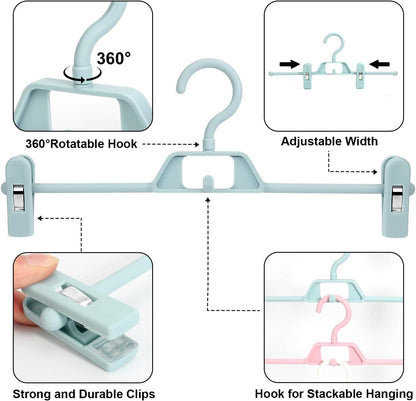 POZEAN - Paquete de 30 perchas de plástico para pantalones con clips, clips...