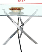 Mesa de comedor cuadrada de vidrio de 36 pulgadas, moderna mesa de cocina