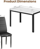 Juego de mesa de comedor de cocina para 4, moderno juego de mesa y sillas de