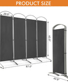 Giantex Divisor de habitación plegable de 4 paneles de 6.2 pies, color gris,...