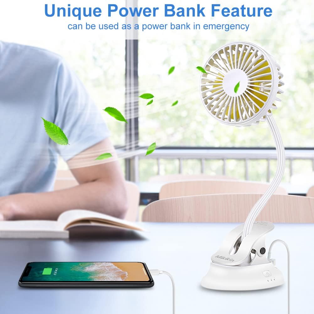 Ventilador pequeño con clip, ventilador portátil con batería USB, ventilador...
