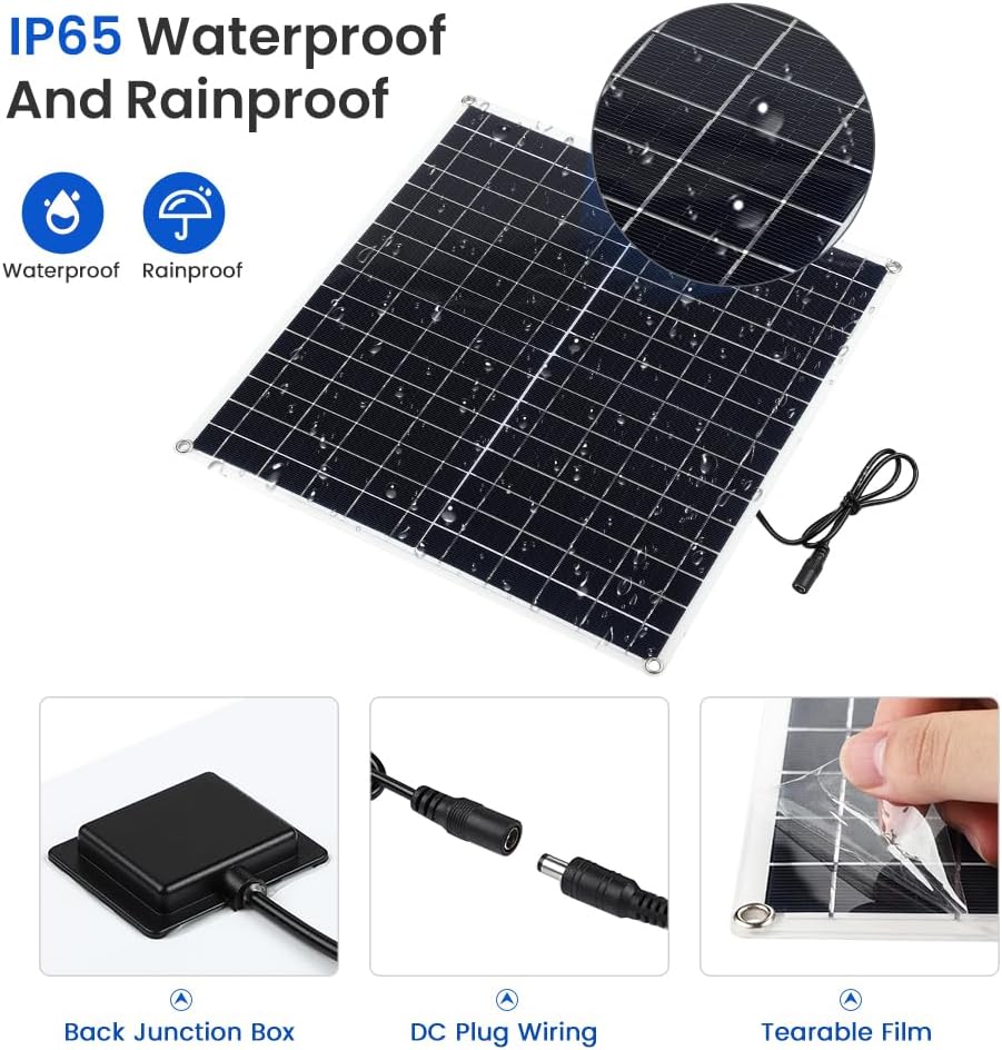 SUNYIMA Ventilador solar, 20 W, resistente a la intemperie, ventilador solar...