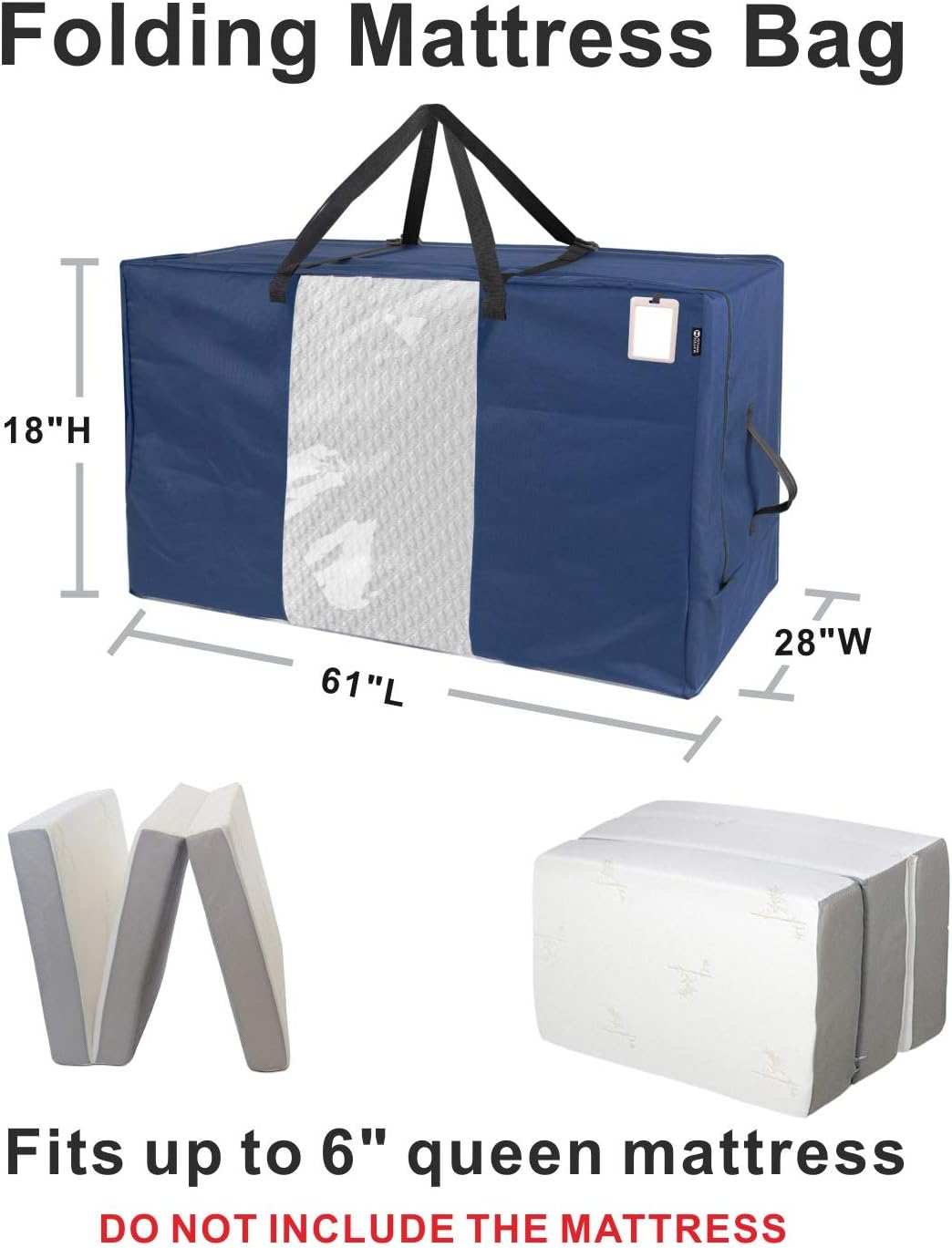 Bolsa de almacenamiento plegable para colchones Funda de transporte duradera