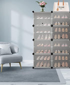 Organizador de almacenamiento de zapatos, 24 pares de zapatero de plástico con...