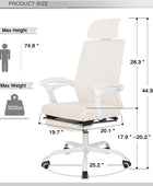 Qulomvs - Silla de oficina de malla ergonómica con reposapiés, reposacabezas y...