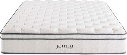 Jenna Colchón King de muelles interiores (8 pulgadas), Espuma, Blanco