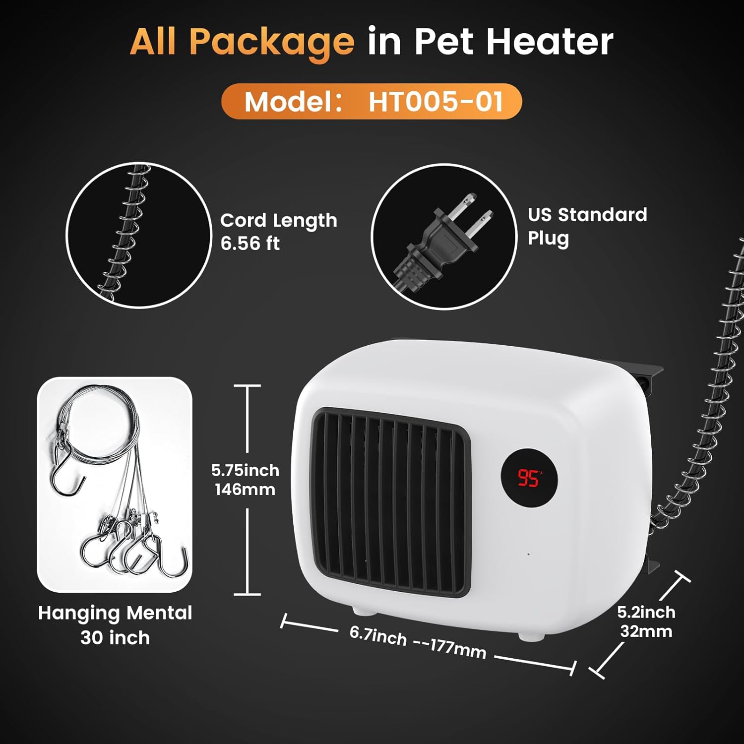 Calentador de casa de perro de diseño único de 600 W300 W con termostato,...