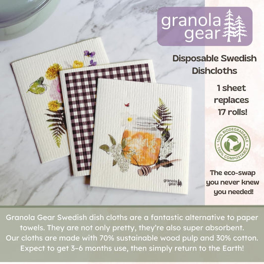 Paños de cocina suecos para cocina, paquete de 6 toallas de papel