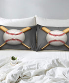 Feelyou Juego de ropa de cama deportiva con estampado de bate de béisbol 3D...