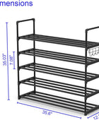 Zapatero de metal de 5 niveles, organizador de almacenamiento ajustable con...