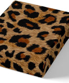 Juego de ropa de cama con estampado de leopardo marrón para adultos, funda de...