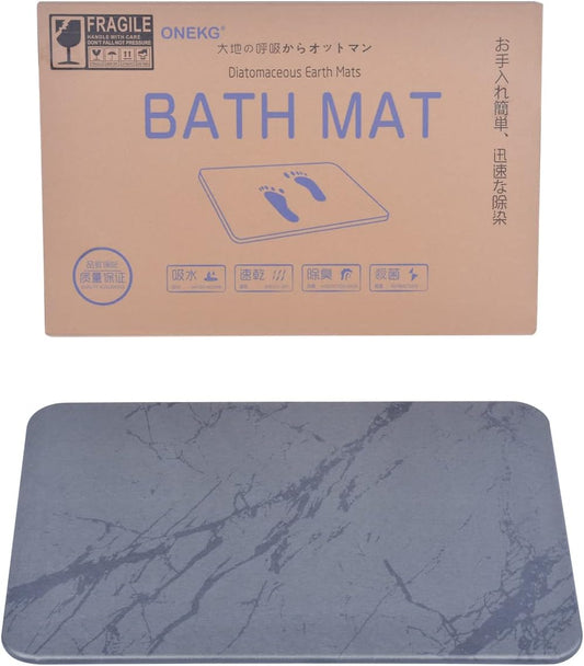 Tapete de piedra de baño, 23.6 x 15.4 pulgadas, tapete de ducha de tierra de...