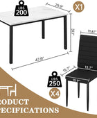 Juego de 4 mesas de comedor para 4, mesa de cocina y sillas, juego de mesa de