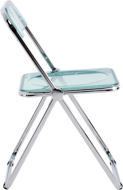 Silla plegable transparente moderna, sillas plegables, asiento de cristal