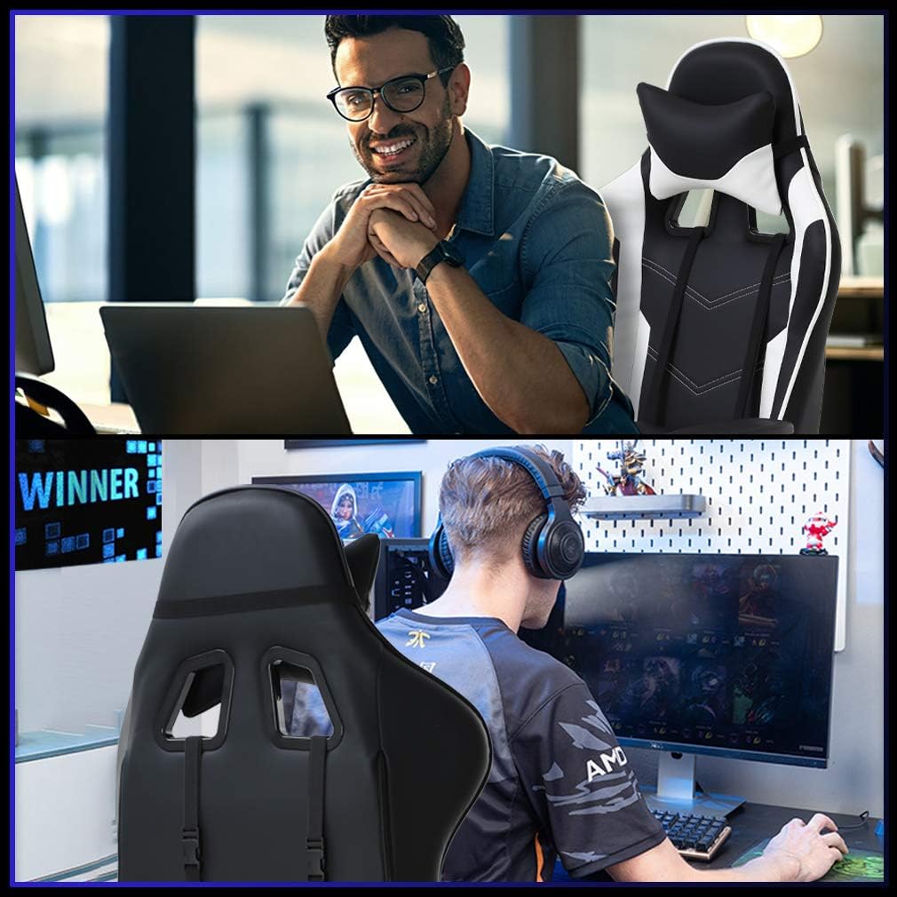 Silla ideal para oficina, para jugar en línea, ergonómica, giratoria, respaldo...