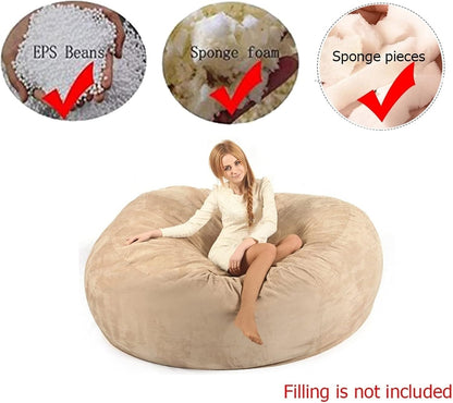 Funda para silla puff (sin relleno), lujosa silla gigante de 678 pies para