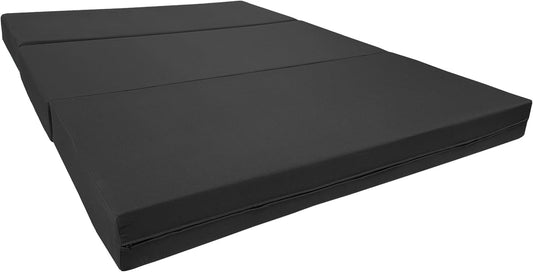 Camas de espuma Shikibuton de tamaño matrimonial negro de 6 x 54 x 75 pulgadas,