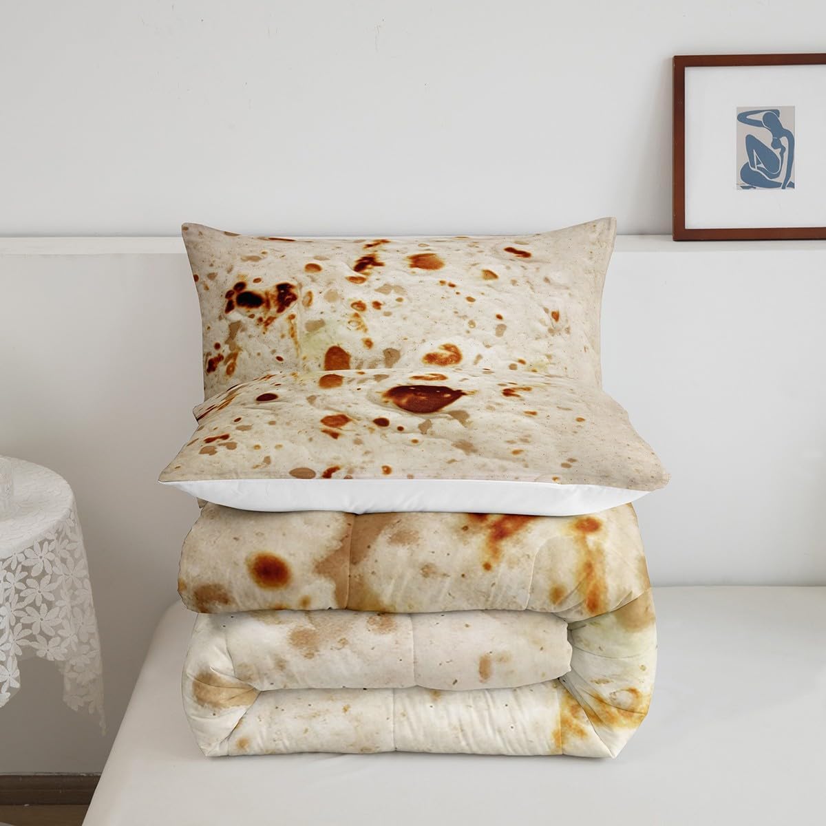 Feelyou Juego de ropa de cama de tortilla de burritos para adultos y niños,...