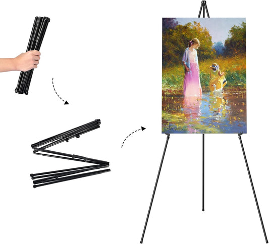 Soporte de caballete para exhibición, caballete portátil de pintura de 63...