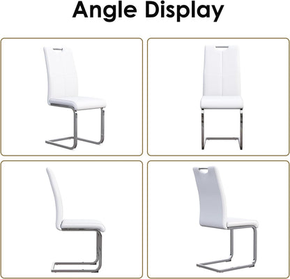 Juego de 4 sillas de comedor, modernas sillas de comedor de piel sintética,