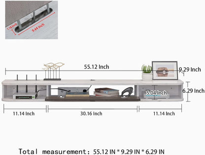 Pmnianhua Consola de TV flotante, consola multimedia montada en la pared de 55