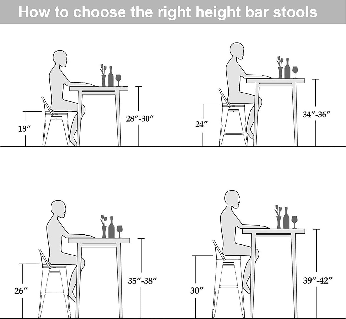 Taburetes de bar giratorios de altura de mostrador con respaldo de cocina,