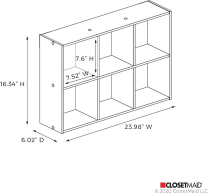 ClosetMaid 5430 Mini organizador de escritorio o pared de 6 cubos, nogal