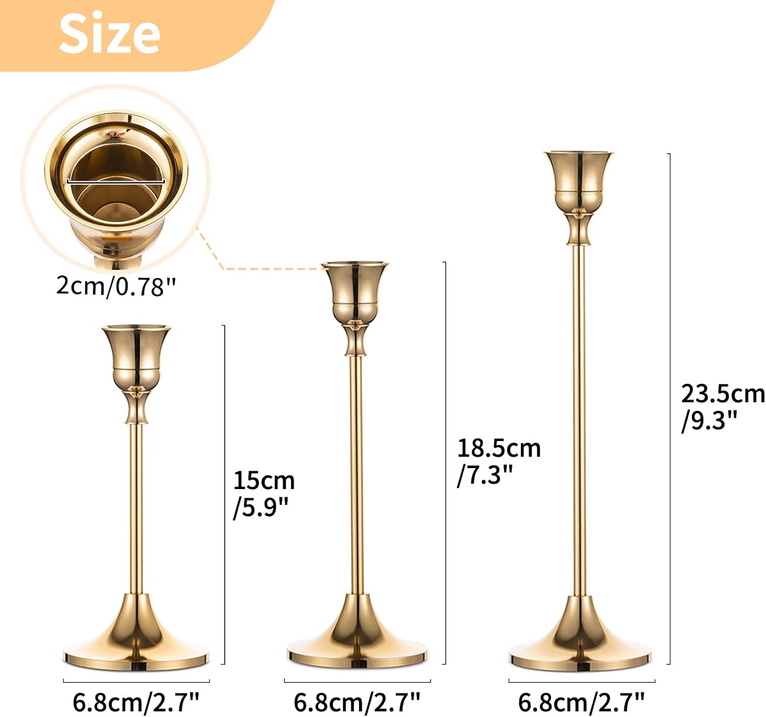 Candelabros Nuptio de latón dorado para cirios, candelabro para boda, mesa de...