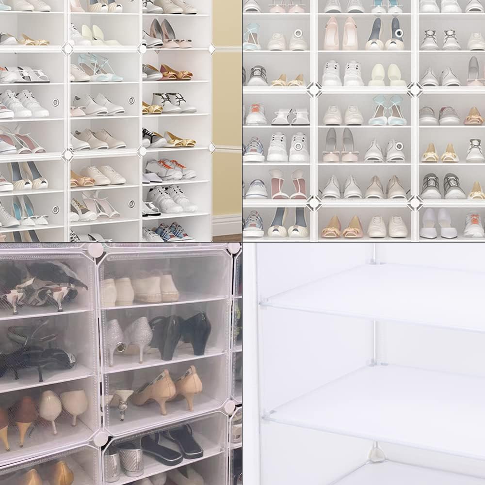 Zapateros independientes para almacenamiento de zapatos, 16 cubos, organizador